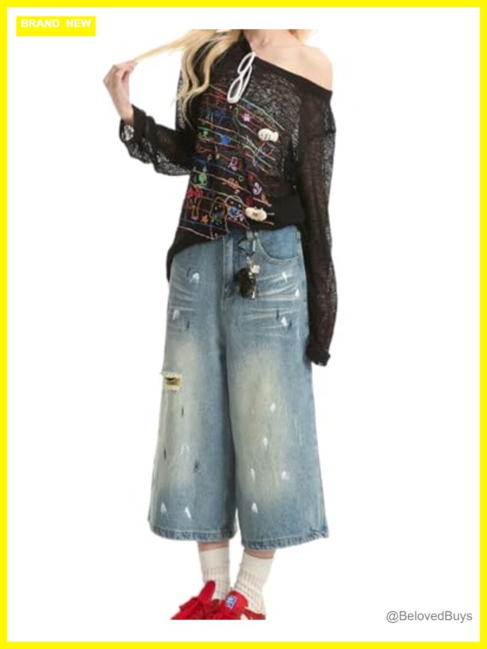 Women's Harajuku Y2K Loose Fit Long Sleeve Cartoon Print T-Shirt